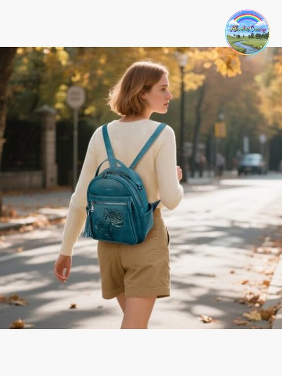 Embossed Vegan Leather Mini Backpack Purse Fashion Backpack Daypack Shoulder